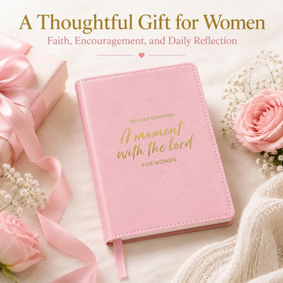 A Moment With The Lord for Women, 365-Day Women’s Study Bible, Full Color Embossed Faux Leather Hardcover, Daily Devotional Prayer Journal, Bible Study Book, Christian Gift for Her, Inspirational Bible Verse
