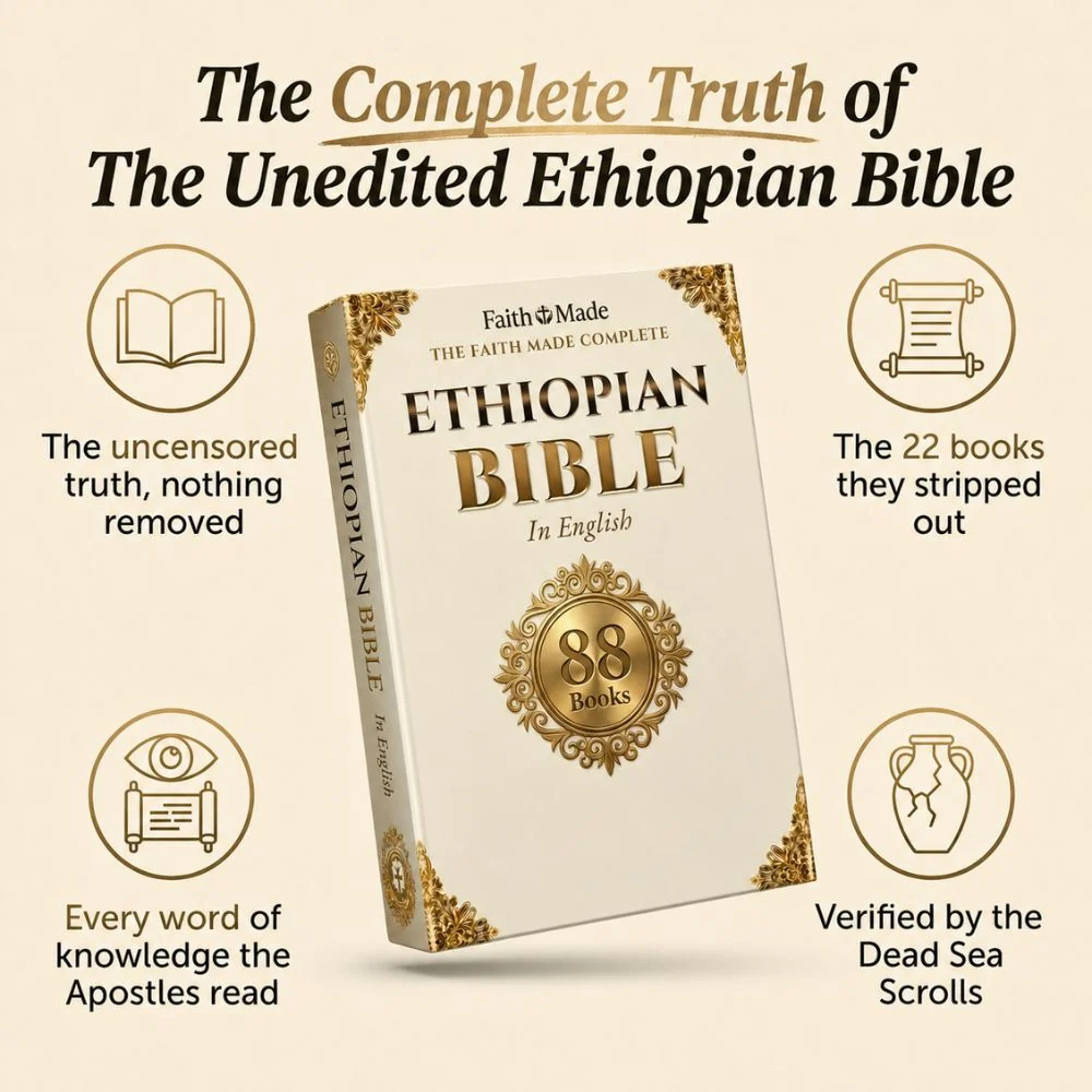 Leather Collector's Edition Complete English Ethiopian Print Book Bible with Embossed Art, 88 Books, Enoch, Jubilees, Missing Apocrypha, Bible Verses, Study Aid, Free Index Tabs, Digital Copy & Audiobook