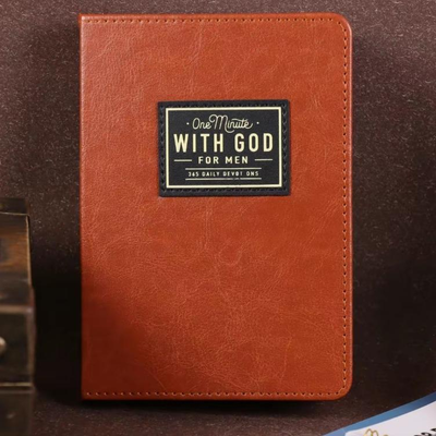One Minute with God for Men, 365 Days Devotional Journal, Portable Daily Reflections Book, Perfect Gift for Holidays Birthdays Christmas New Year, Self Improvement Journal